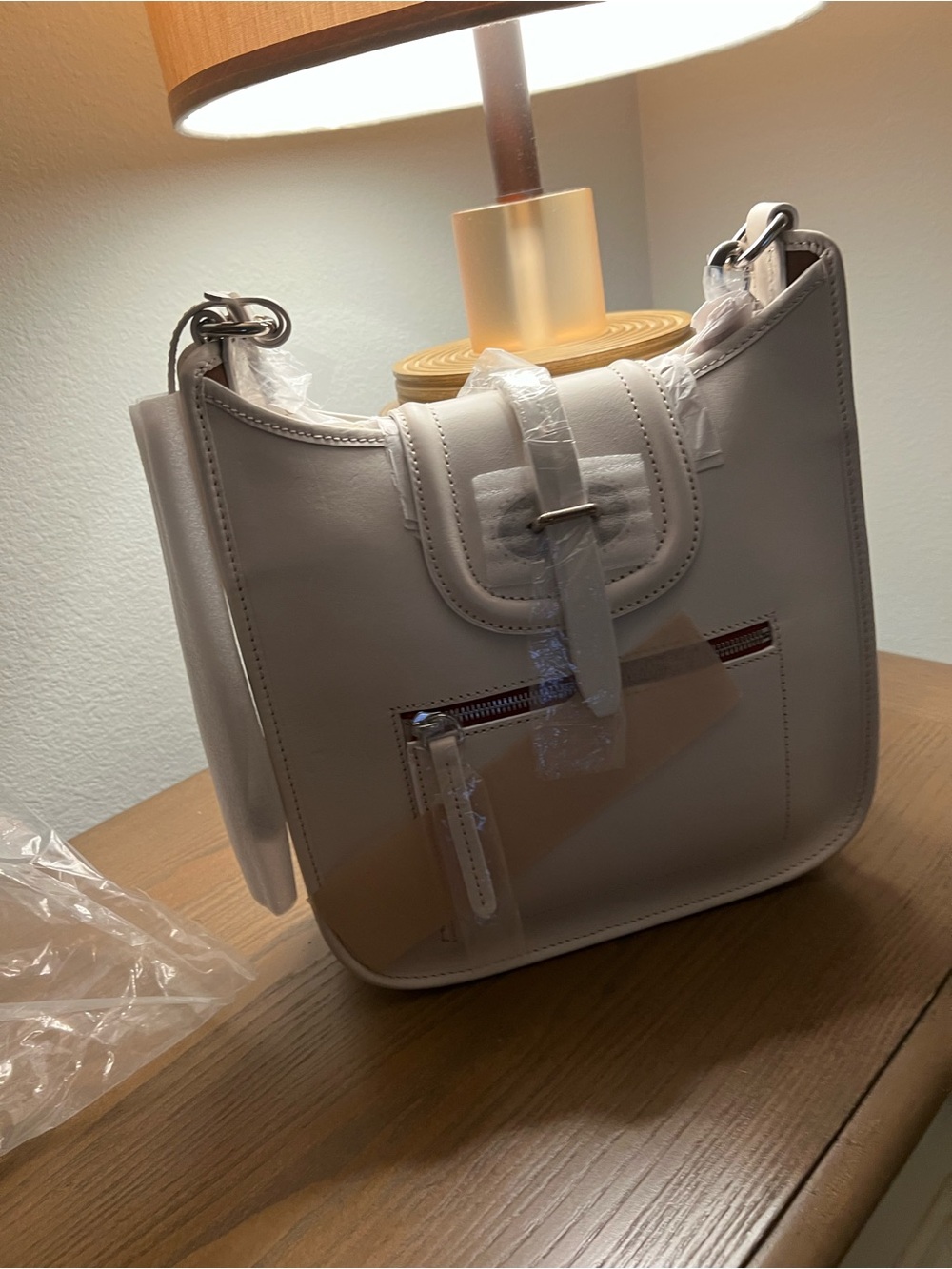 Dooney & Bourke Bone Leather Small Front Zip Crossbody NWT